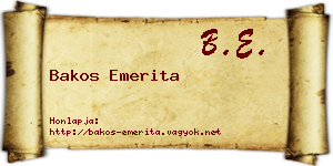 Bakos Emerita névjegykártya